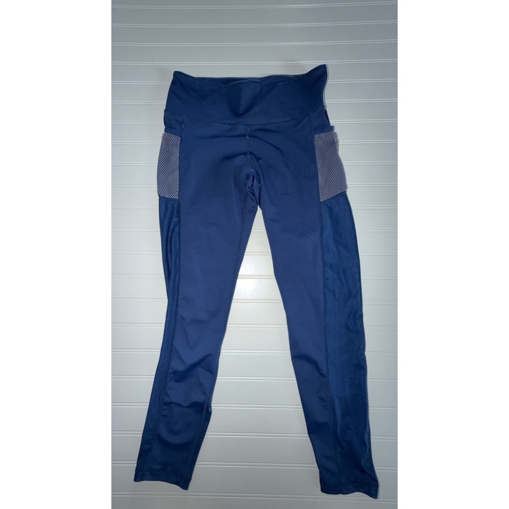 Free People Movement Blue Mesh Pocket High Rise Leggings 7/8 Length Yoga Pants
